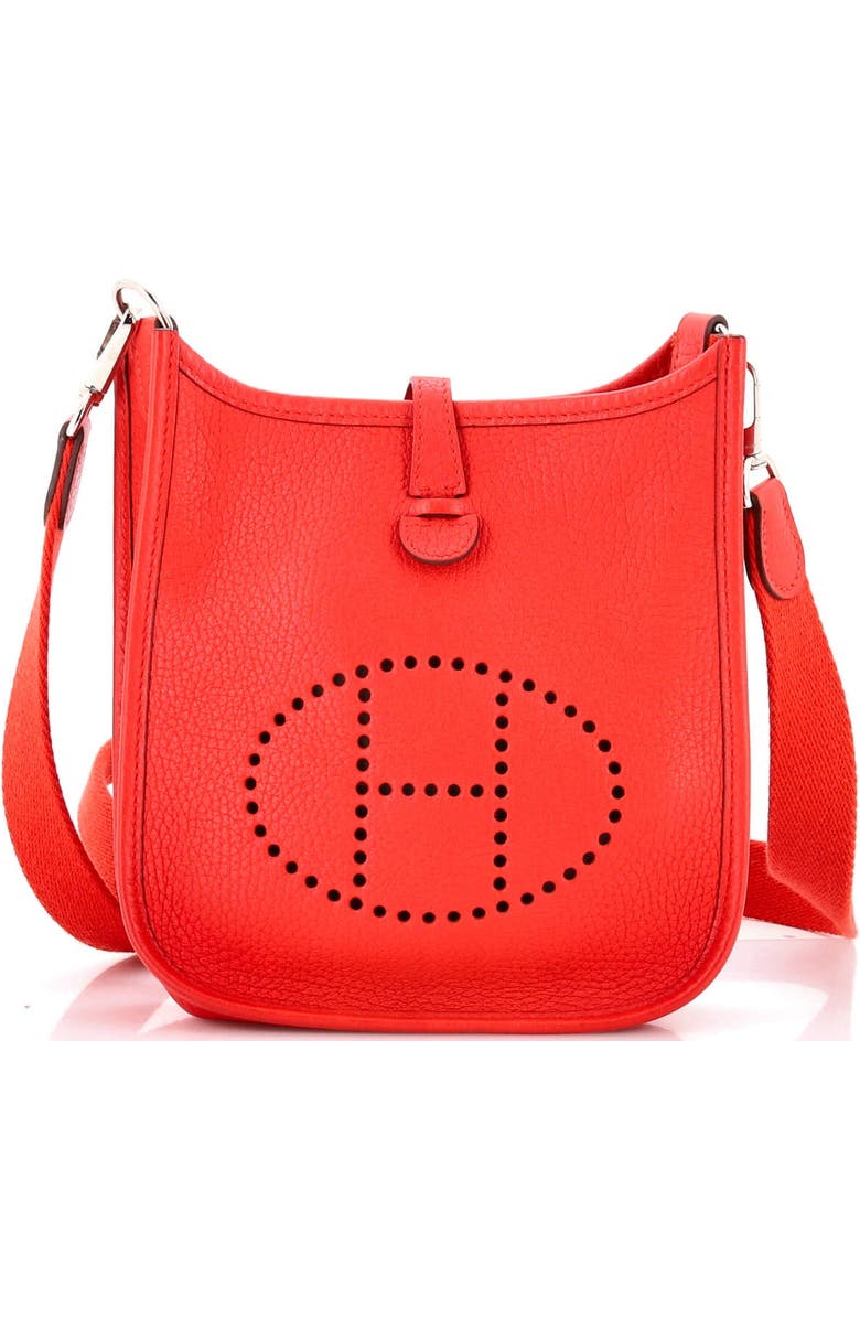 Pre-Owned Hermes Evelyne Bag Gen III Clemence TPM, Main, color, Rouge Tomate
