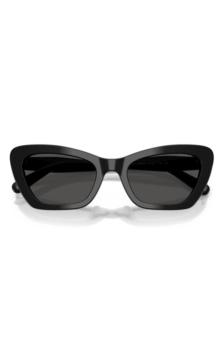 COACH 54mm Cat Eye Sunglasses, Alternate, color, Black / Grey Solid