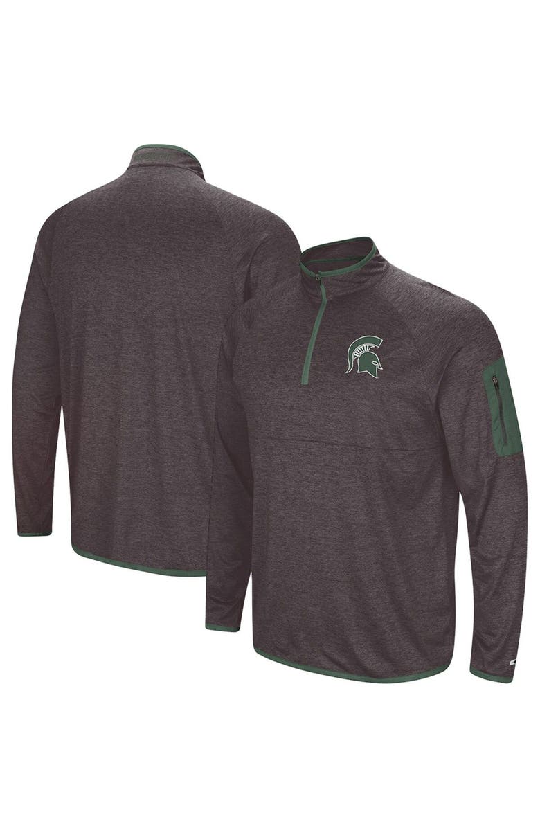 COLOSSEUM Men's Colosseum Black Michigan State Spartans Amnesia Lightweight Quarter-Zip Pullover, Alternate, color, 
