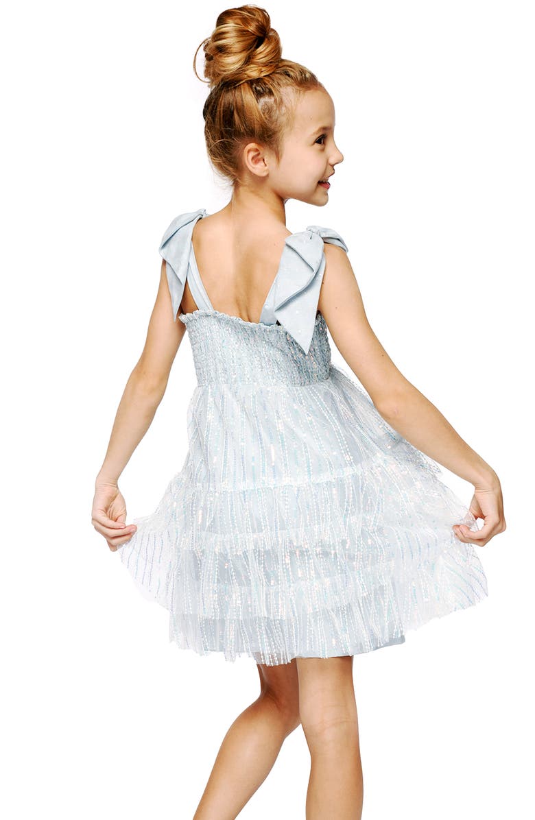 Hannah Banana Kids' Tiered Sequin Party Dress, Alternate, color, Blue Multi