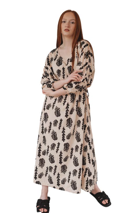 Organic Cotton Kaya Seaweed Print Maxi Dress