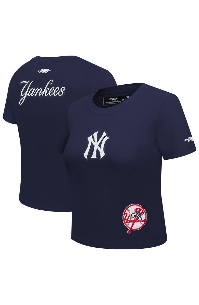 PRO STANDARD Women's Pro Standard  Navy New York Yankees Game Day Classics Baby Doll Cropped T-Shirt, Main, color, 