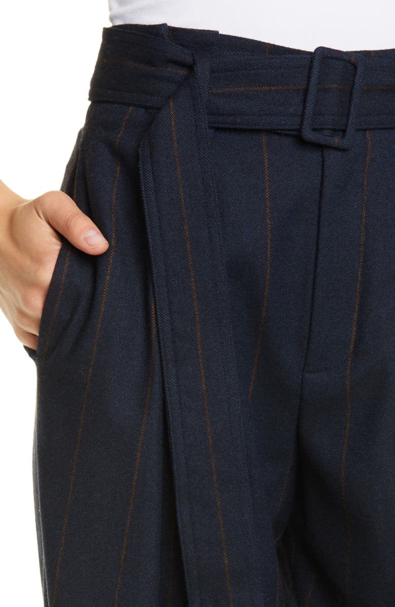Vince Belted Pinstripe Pants, Alternate, color, 