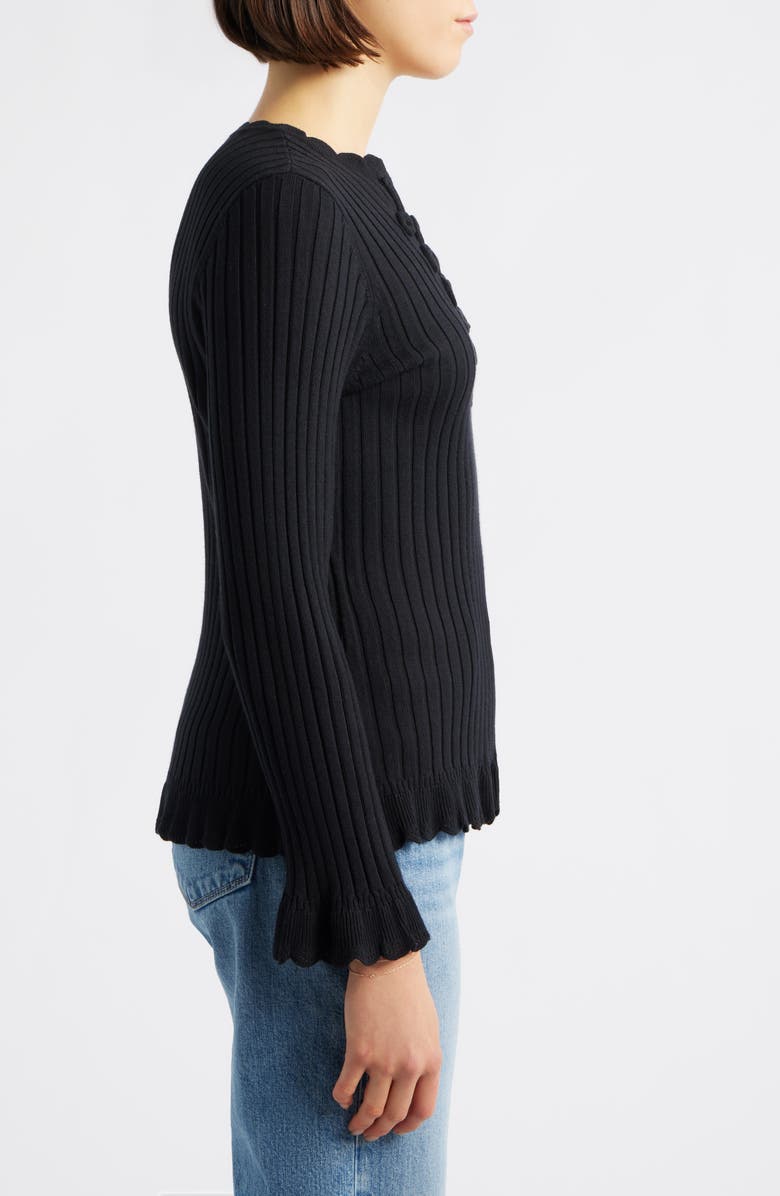 Wit & Wisdom Soutache Rib Sweater, Alternate, color, Black
