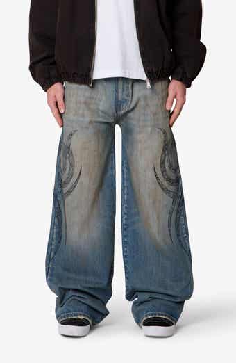 mnml Embroidered Ultra Wide Leg Jeans