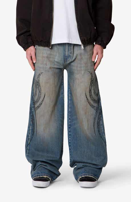 mnml Embroidered Ultra Wide Leg Jeans