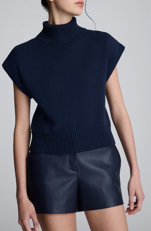 Kenneth Cole Short Sleeve Turtleneck Sweater In Blue
