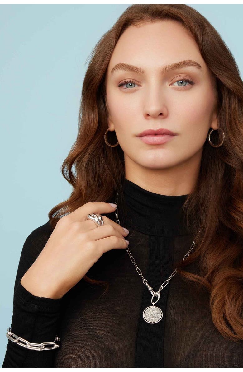 Oradina Double It Paperclip Bracelet in Sterling Silver, Alternate, color, Sterling Silver