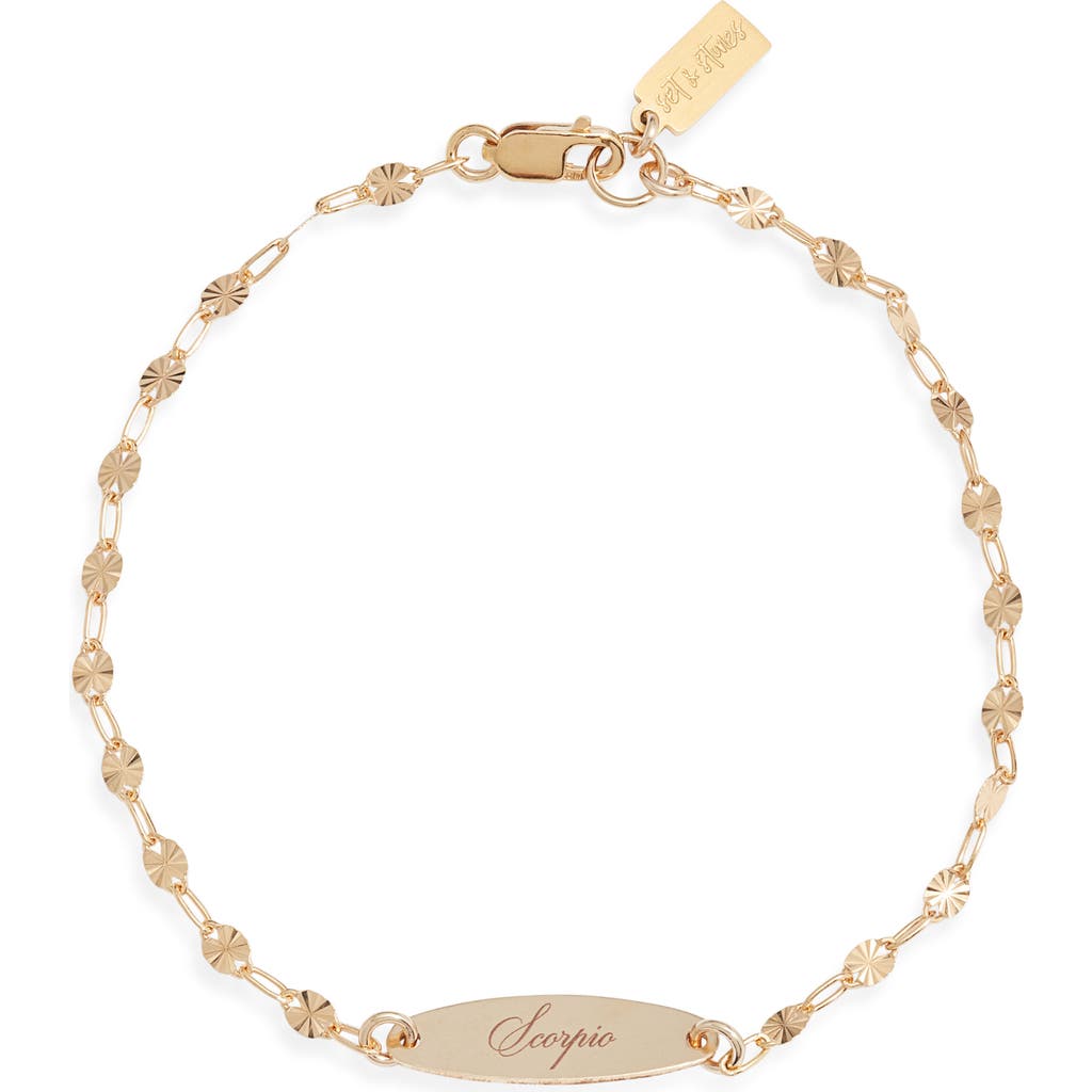Set & Stones Engraved Zodiac Pendant In Gold
