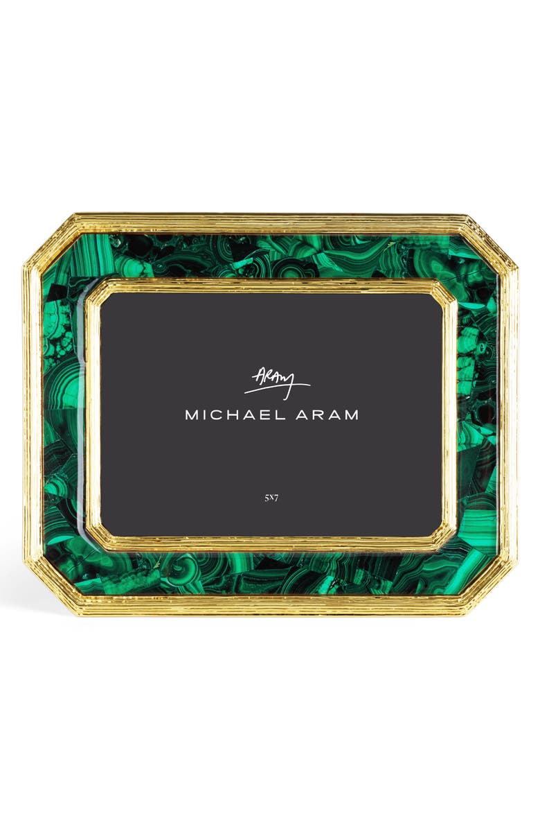 Michael Aram Malachite Geometric Picture Frame, Alternate, color, Green/Gold
