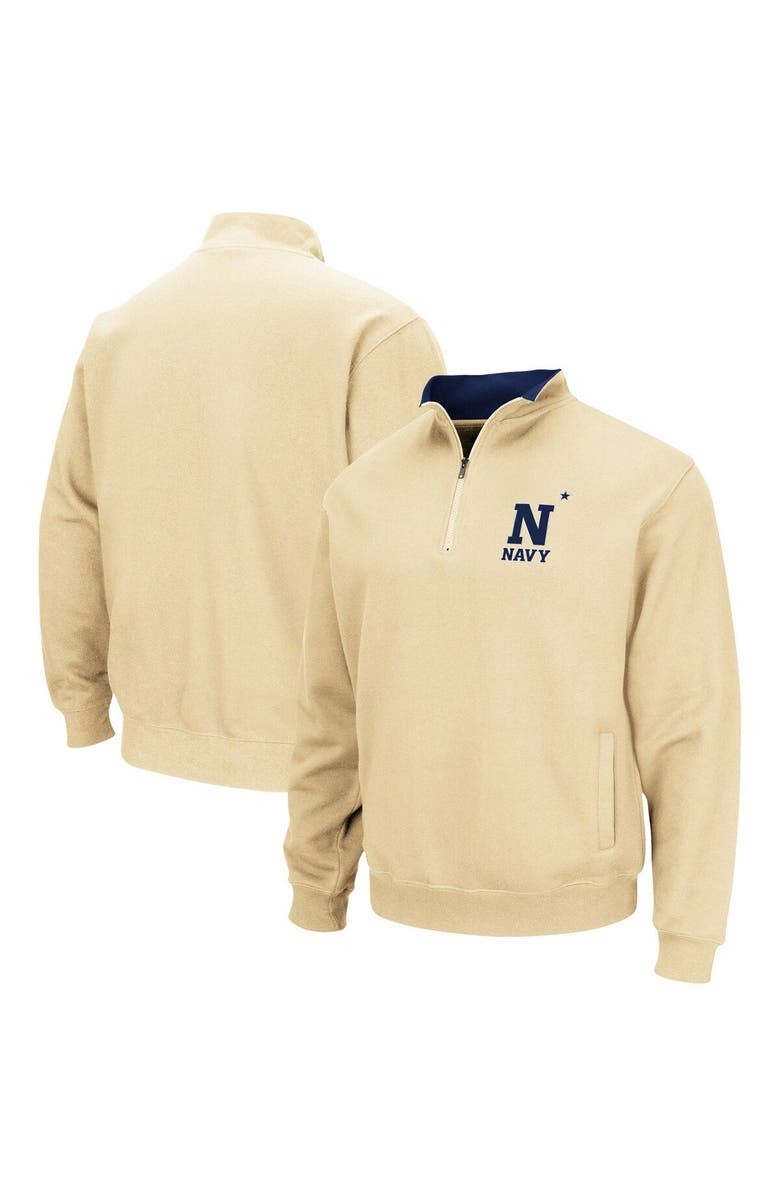 COLOSSEUM Men's Colosseum Gold Navy Midshipmen Tortugas Team Logo Quarter-Zip Jacket, Main, color, Vegas Gold