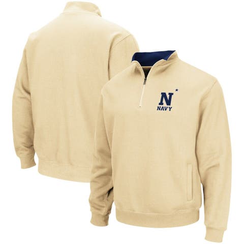 Men's Colosseum Gold Navy Midshipmen Tortugas Team Logo Quarter-Zip Jacket
