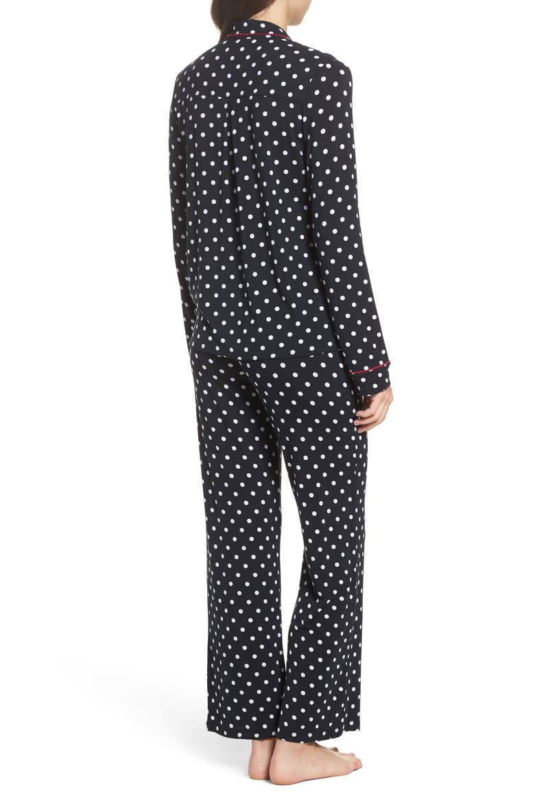 Stretch Modal Pajamas & Eye Mask, Alternate, color, BLACK