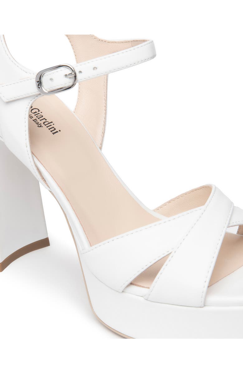 NeroGiardini Ankle Strap Platform Sandal, Alternate, color, White