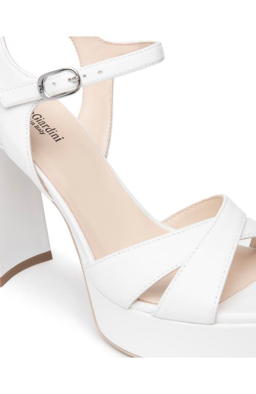 Nerogiardini Ankle Strap Platform Sandal In White