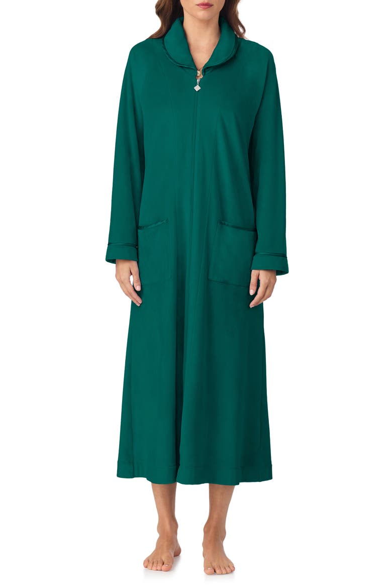 Zip-Up Longline Robe, Main, color, HUNTER