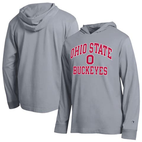 Men's Champion  Heather Gray Ohio State Buckeyes High Motor All-Star Long Sleeve Hooded T-Shirt