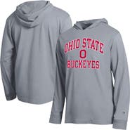Champion Men's Champion Heather Gray Ohio State Buckeyes High Motor All-Star Long Sleeve Hooded T-Shirt