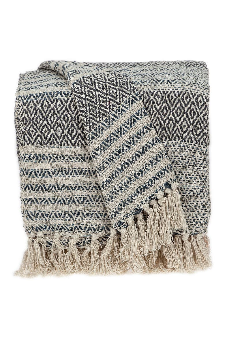 Ivy Transitional Beige 52" x 67" Woven Handloom Throw, Main, color, BEIGE