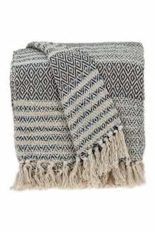 PARKLAND COLLECTION Ivy Transitional Beige 52" x 67" Woven Handloom Throw