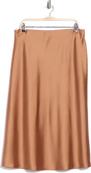 Renee C Satin Midi Skirt