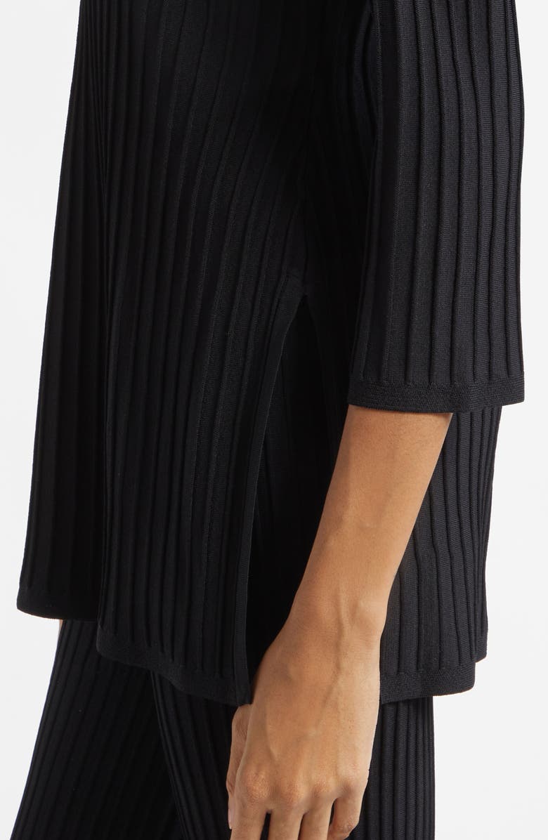 Max Mara Pure Aderire Rib Tunic Top, Alternate, color, Black