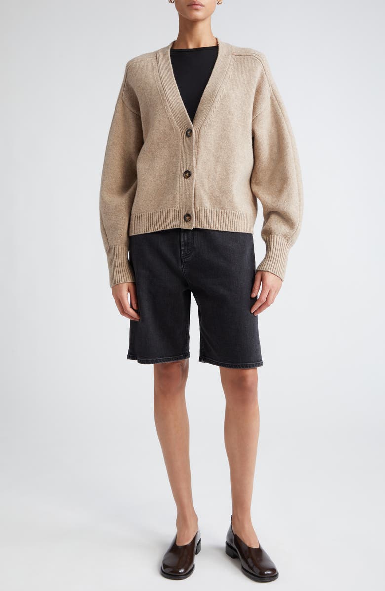 LOULOU DE SAISON Isu Organic Cotton Denim Shorts, Alternate, color, 