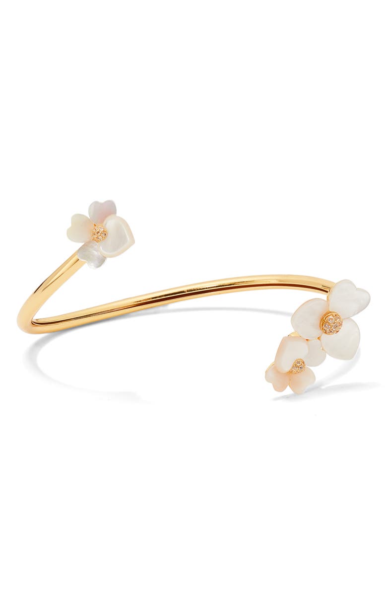 Kate Spade New York precious pansy flex cuff, Alternate, color, 