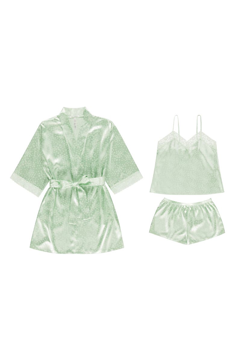 Flora Nikrooz Sabrina Travel Pajamas & Robe Set, Alternate, color, Mint