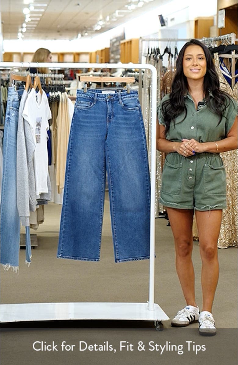 Kids' Stretch Denim Wide Leg Jeans, sales video thumbnail