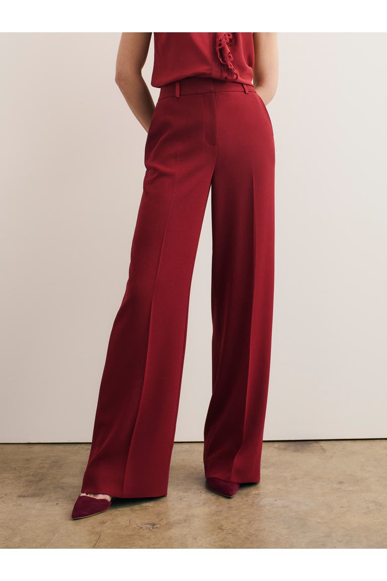 Clever Crepe Adelaide Wide-leg Trousers, Main, color, Red