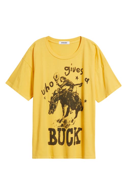 Daydreamer Who Gives A Buck Cotton Graphic T-shirt In Yellow