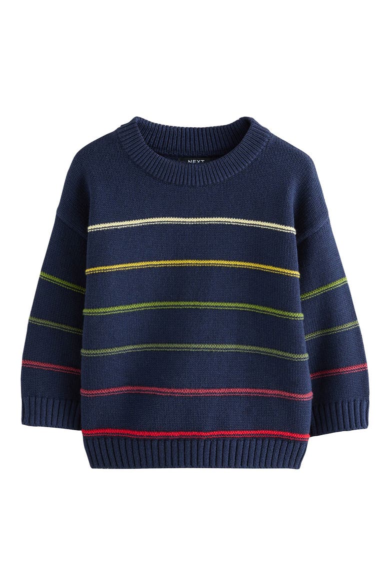 Kids' Colorblock Stripe Sweater, Main, color, NAVY