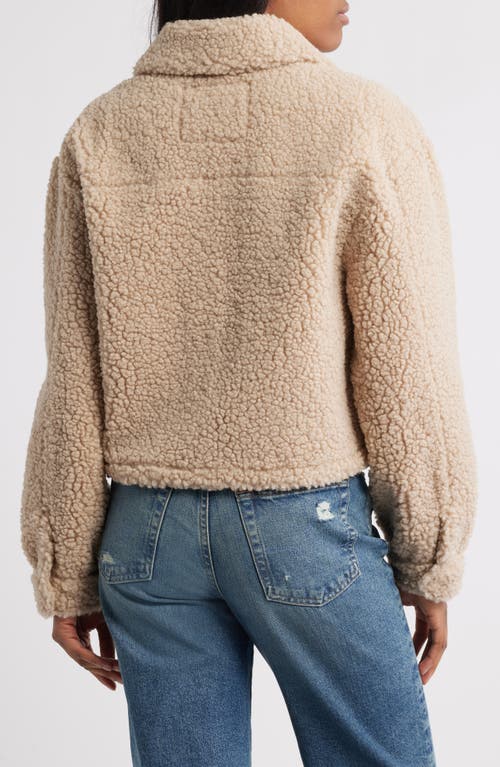 Lucky Brand Patch Pocket Faux Fur Crop Jacket In Neutral