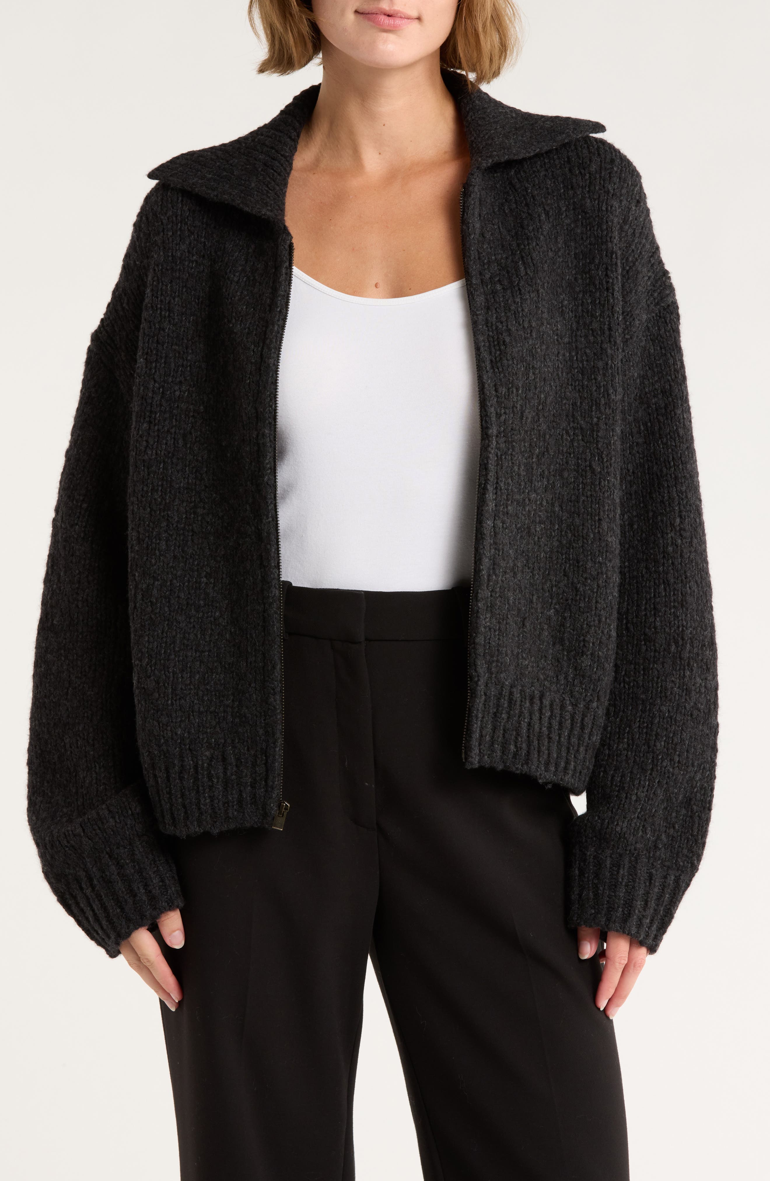 Vince Zip-Up Cardigan