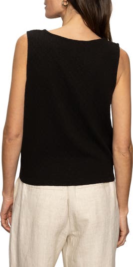 Sanctuary Vacation Textured Tie Front Button-Up Tank | Nordstrom