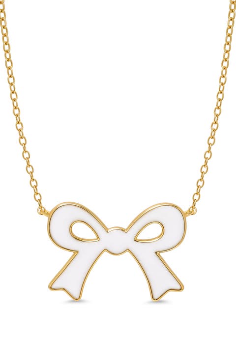 Kids' Flat Bow Pendant Necklace