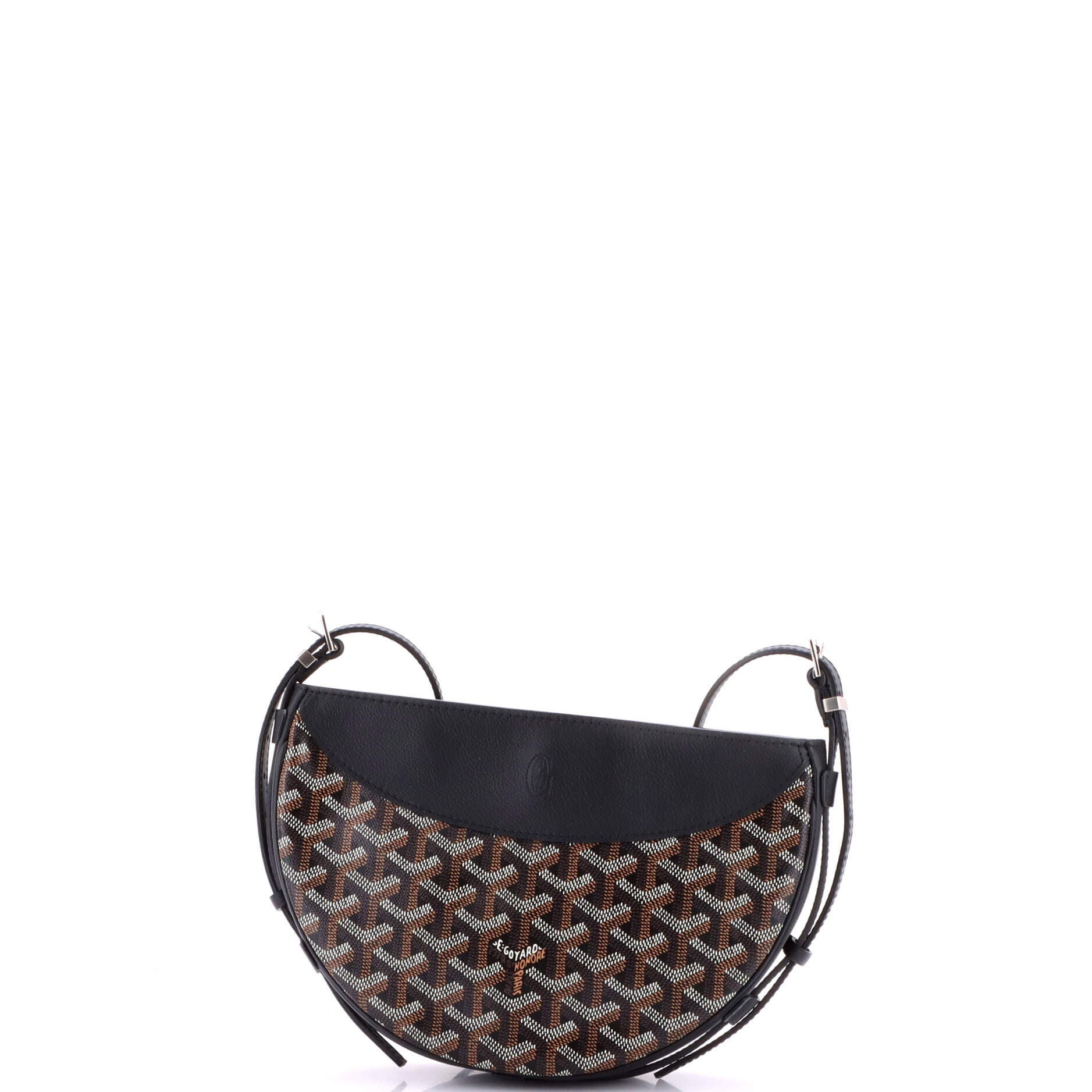Hirondelle Shoulder Bag Coated Canvas and Leather, Alternate, color, Black