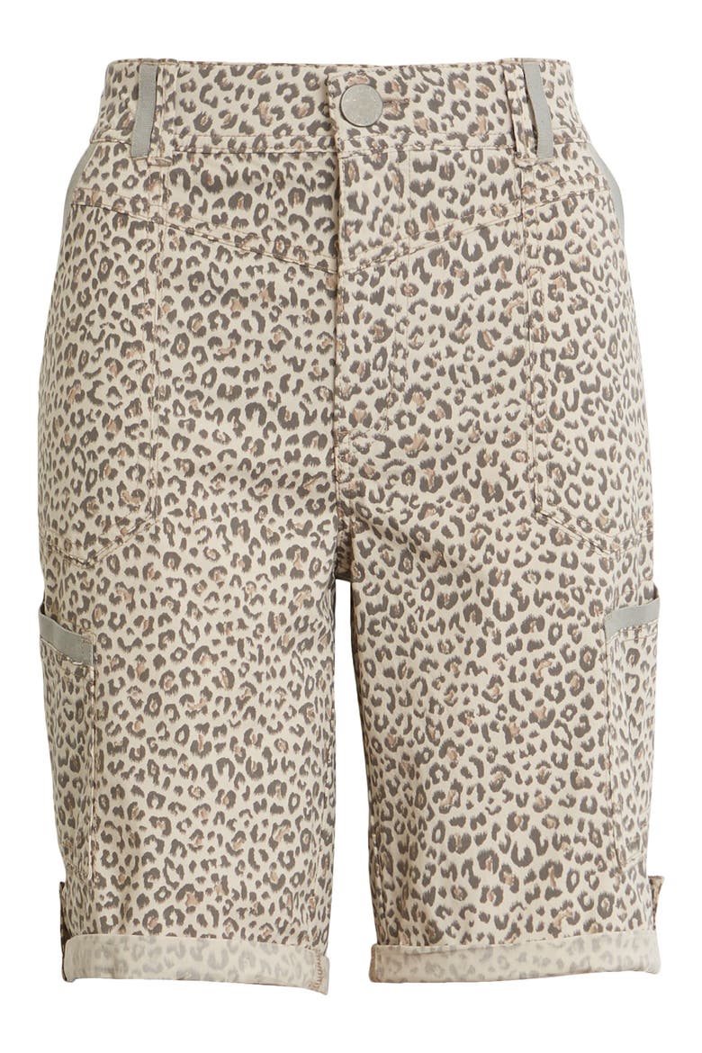 Ab-Solution Leopard Print Cuff Bermuda Shorts (Nordstrom Exclusive), Alternate, color, TAUPE BROWN