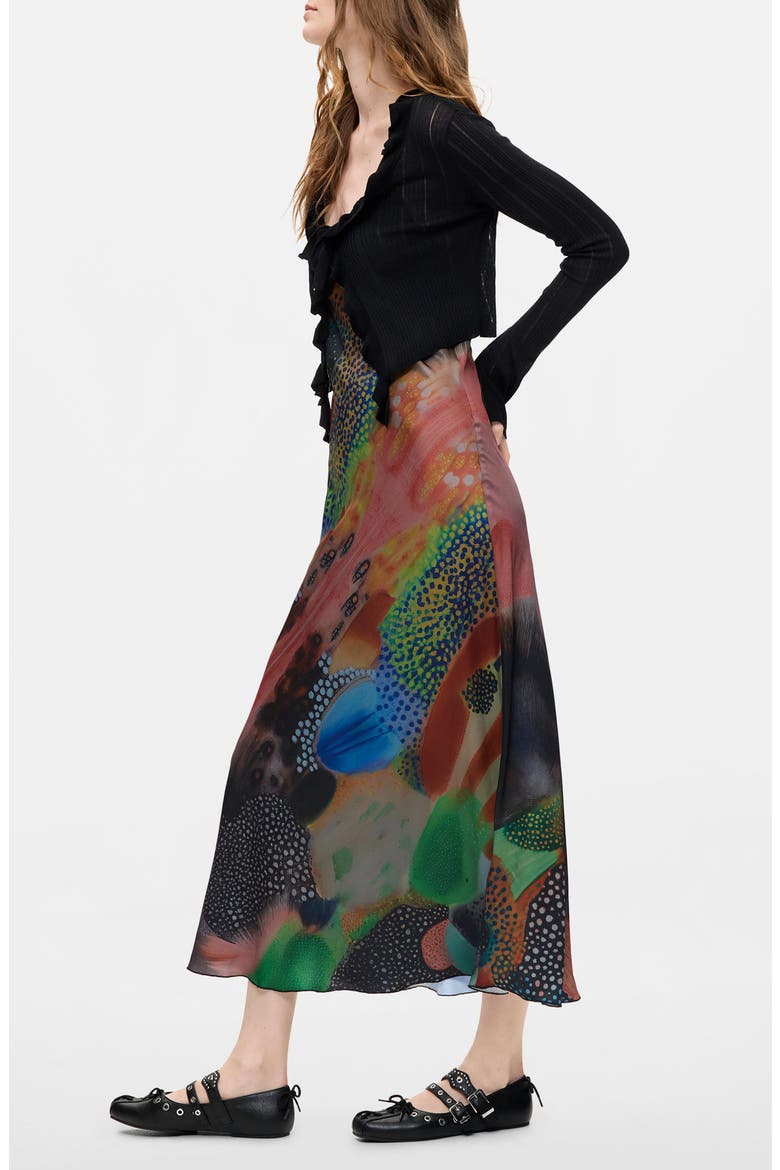 Painterly Midi Dress with Ruffle Bolero, Alternate, color, MULTI