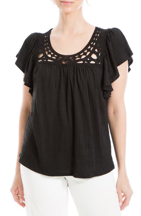 Open Stitch Crinkle Top