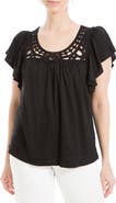 MAX STUDIO Open Stitch Crinkle Top