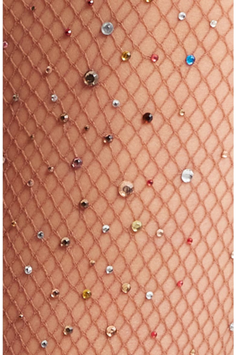 Glitter Fishnet Tights, Alternate, color, TAN