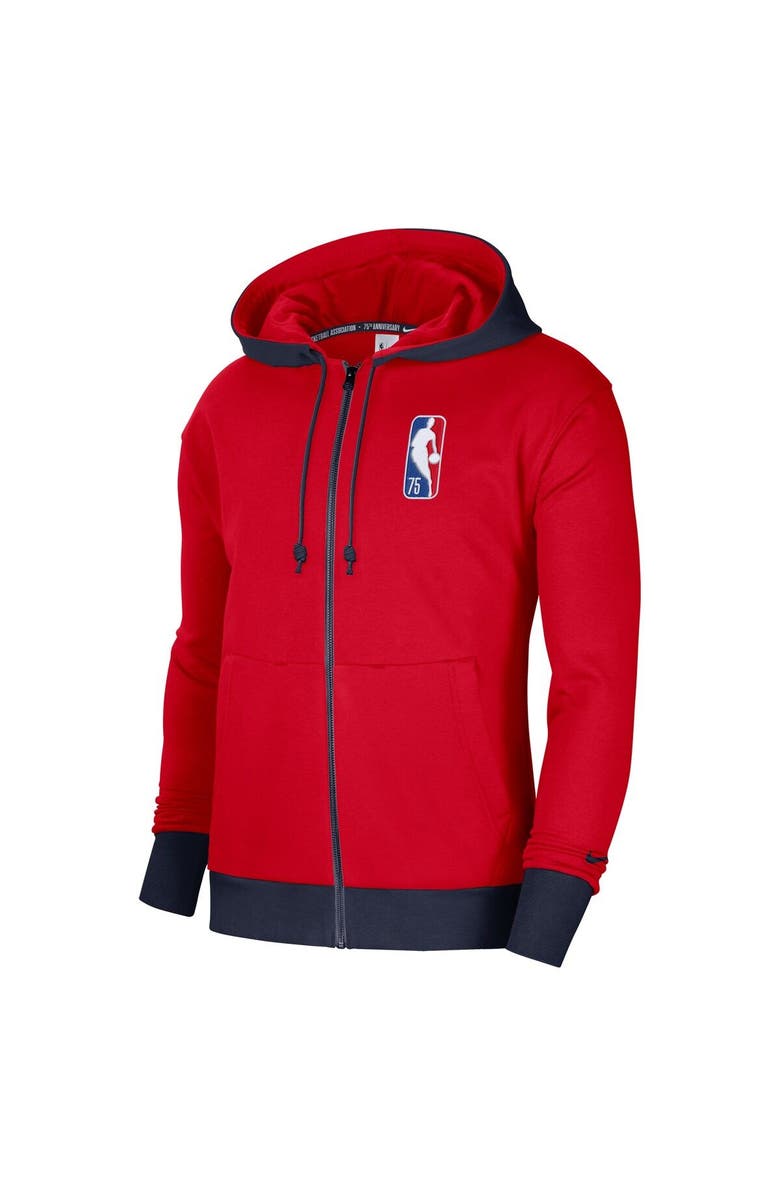 Nike Men's Nike Red/Navy Brooklyn Nets 2021/22 City Edition Courtside Heavyweight Fleece Full-Zip Hoodie, Alternate, color, 