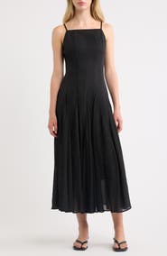 MOON RIVER Godet Midi Dress