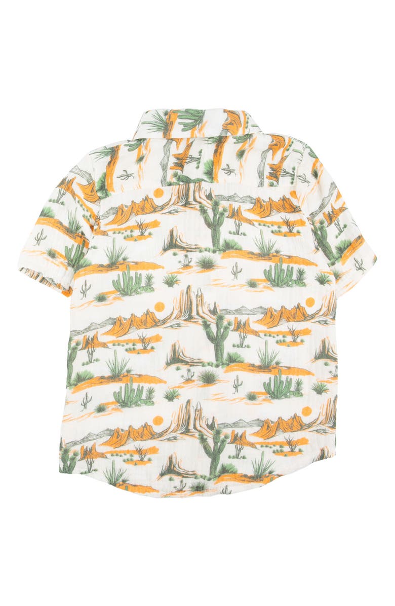Miki Miette Kids' Print Short Sleeve Button-Up Shirt, Alternate, color, 