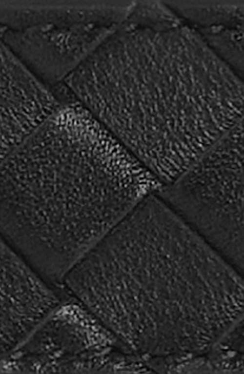 Bottega Veneta Cintura Intrecciato Leather Belt In 1019 Black-m Brass