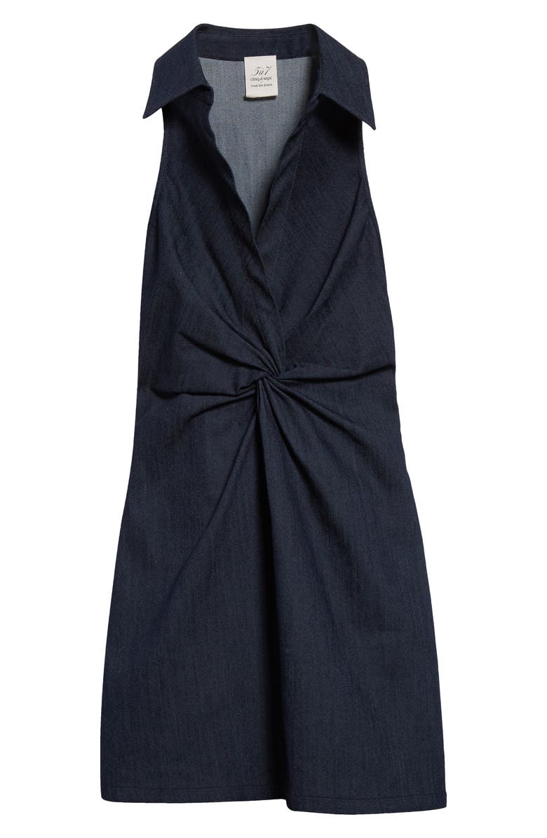 Cinq à Sept McKenna Twist Detail Sleeveless Cotton Blend Dress, Alternate, color, Indigo