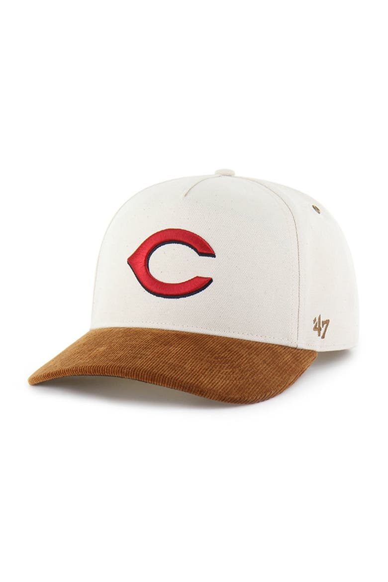 Men's Carhartt x '47 Natural/Brown Cincinnati Reds Undyed Relaxed Hitch Adjustable Hat, Main, color, Natural