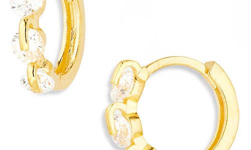 Argento Vivo Triple Cubic Zirconia Huggie Hoop Earrings